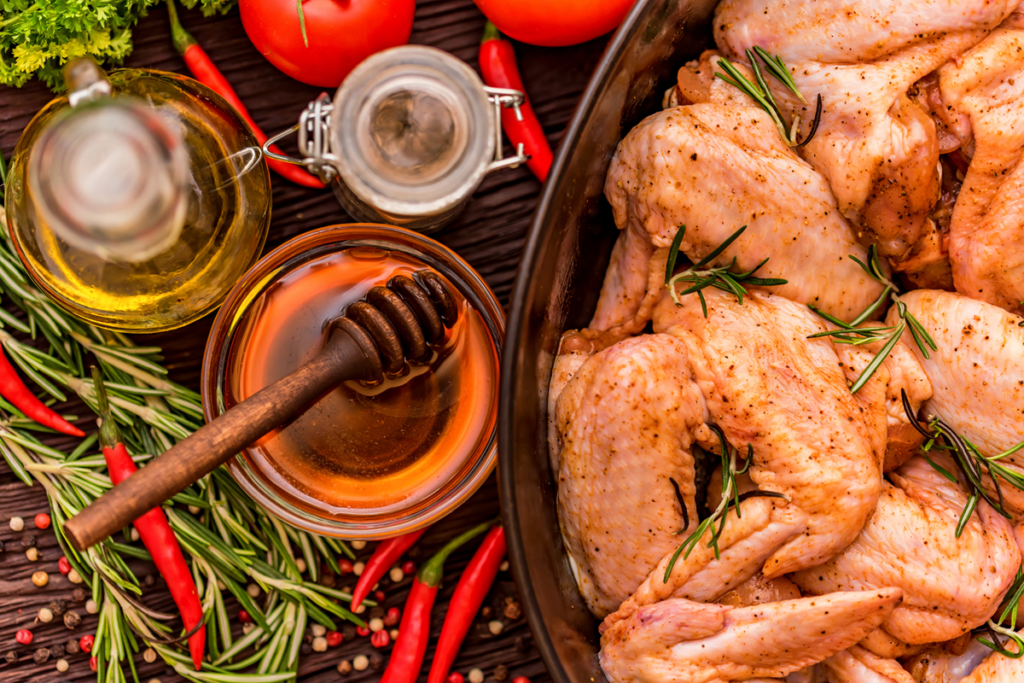 Make Crispy Hot Honey Chicken with a sweet and spicy glaze served on a plate.