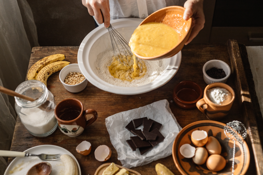 Preparing ingredients for easy dessert recipe