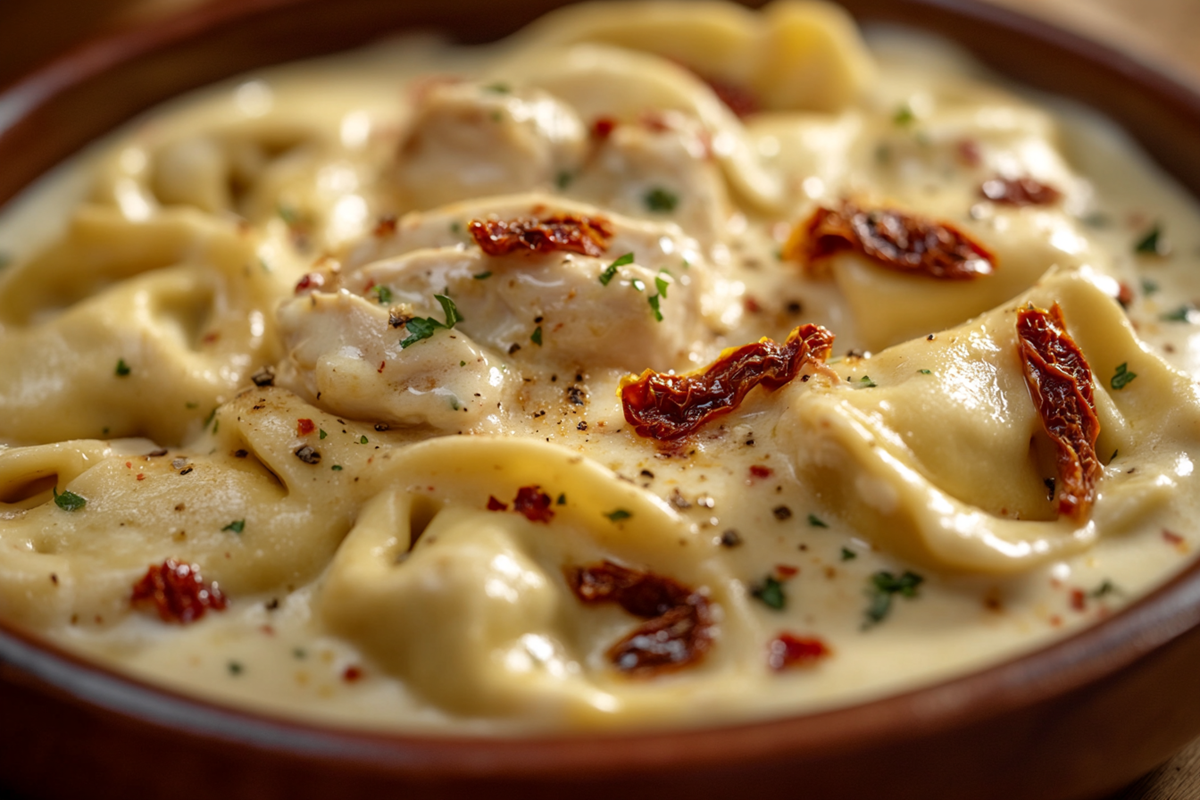 Creamy Marry Me Chicken Tortellini with tender chicken and sun-dried tomatoes