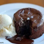 Vegan slow cooker chocolate lava cake with gooey center